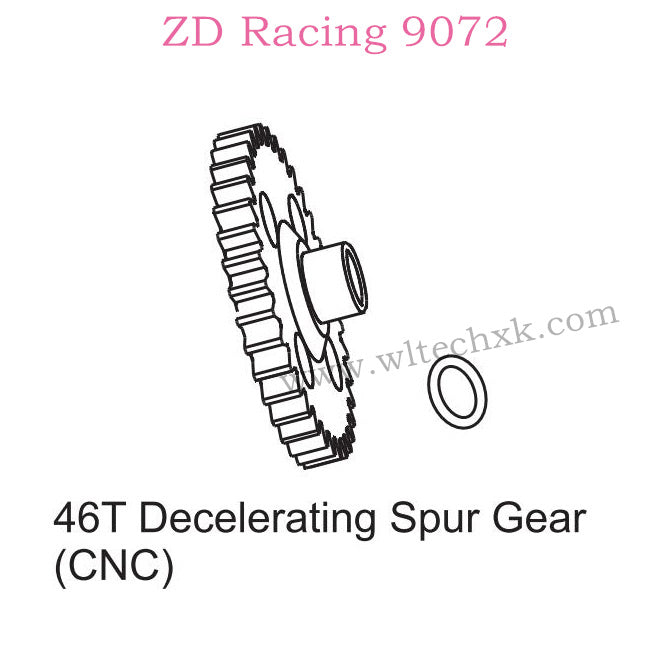 ZD Racing 9072 BX-8 Upgrade Parts 46T Decelerating Spur Gear CNC 8243