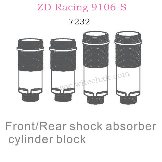 ZD Racing 9106S Parts Front Rear Shock Absorber Cylinder Block 7232