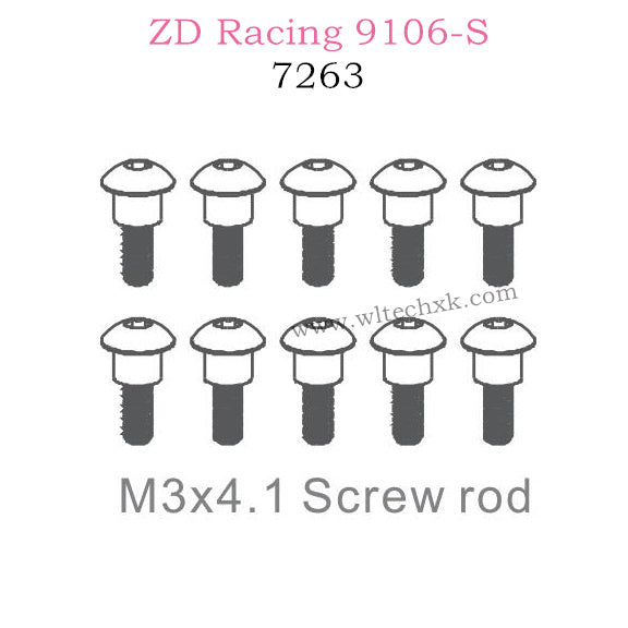 ZD Racing 9106S Parts M3X4.1 Screw Rod 7263