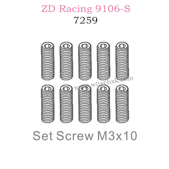 ZD Racing 9106S Parts Screws M3X10 7259