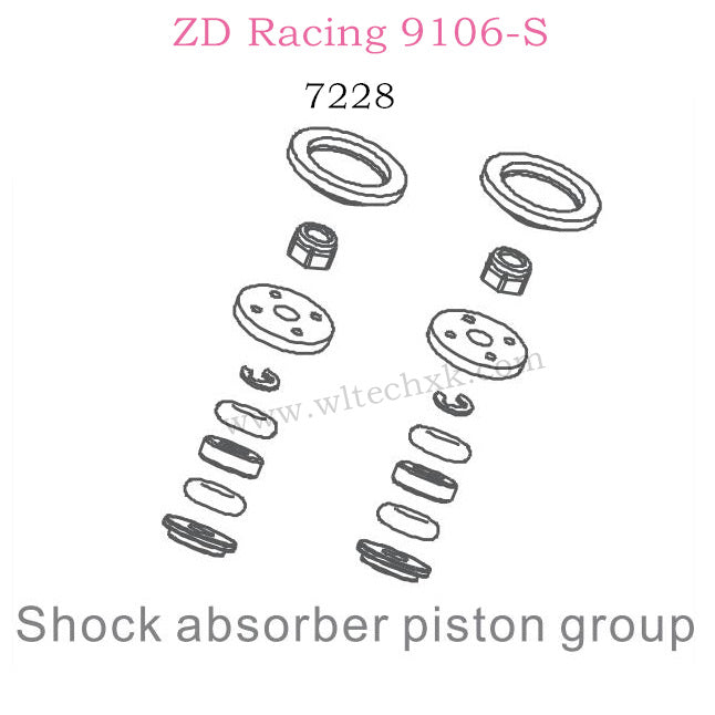ZD Racing 9106S Parts Shock Absorber Piston Group 7228