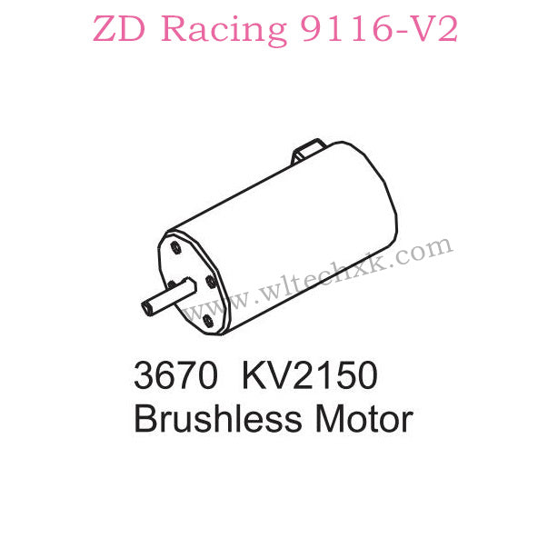 ZD Racing 9116-V2 Parts 3670 KV2150 Bruhless Motor 8471