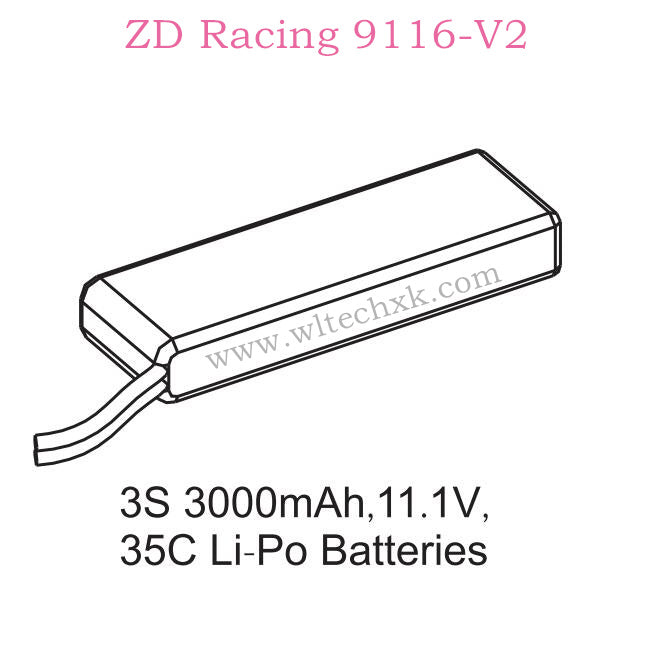 ZD Racing 9116-V2 Parts 3S 3000mAh 11.1V 35C Lipo Battery 8472