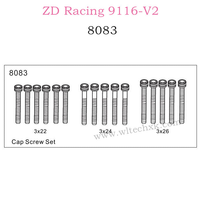 ZD Racing 9116-V2 Parts Cap Screw Set 8083