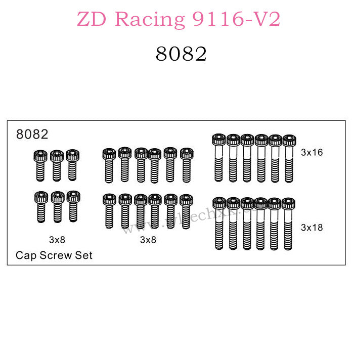 ZD Racing 9116-V2 Parts Cap Screw set 8082