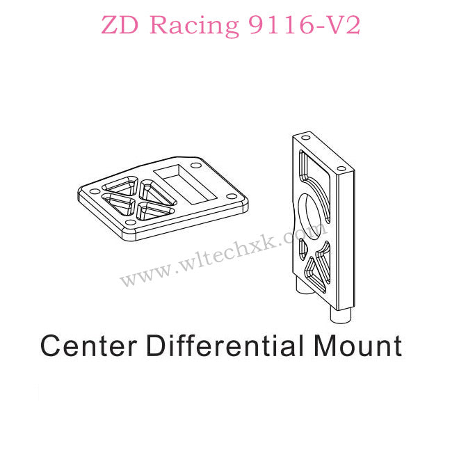 ZD Racing 9116-V2 Parts Center Differential Mount 8428