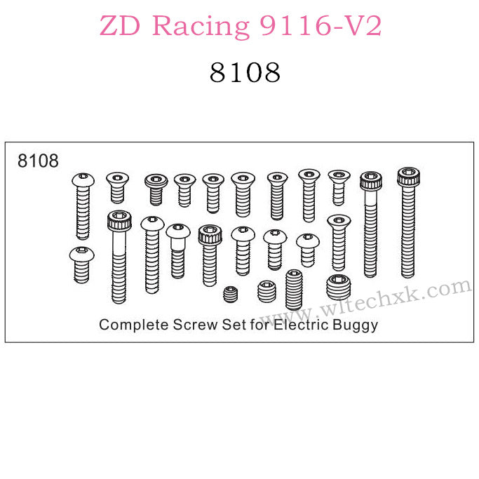 ZD Racing 9116-V2 Parts Complete Screw Set 8108
