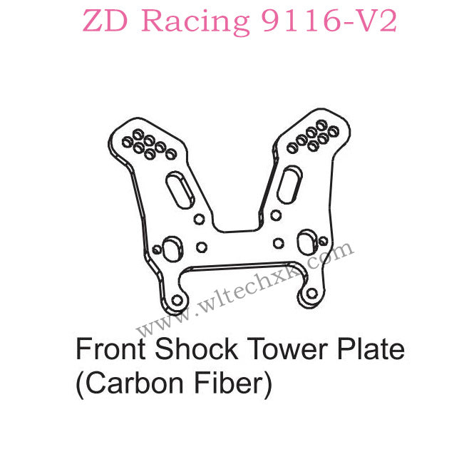 ZD Racing 9116-V2 Parts Front Shock Tower Plate Carbon Fiber 8240