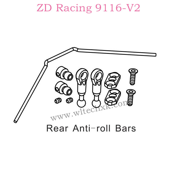 ZD Racing 9116-V2 Parts Rear Anti-Roll Bars 8043