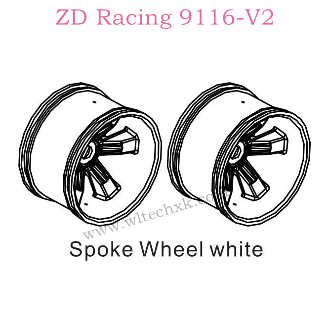 ZD Racing 9116-V2 Parts Spoke Wheel White 8475