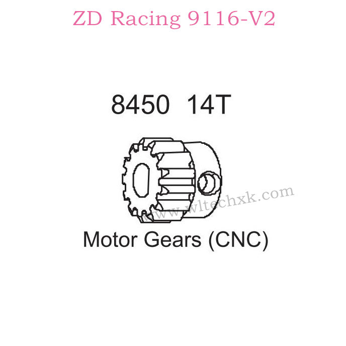 ZD Racing 9116-V2 Upgrade Parts 14T Motor Gear CNC 8450