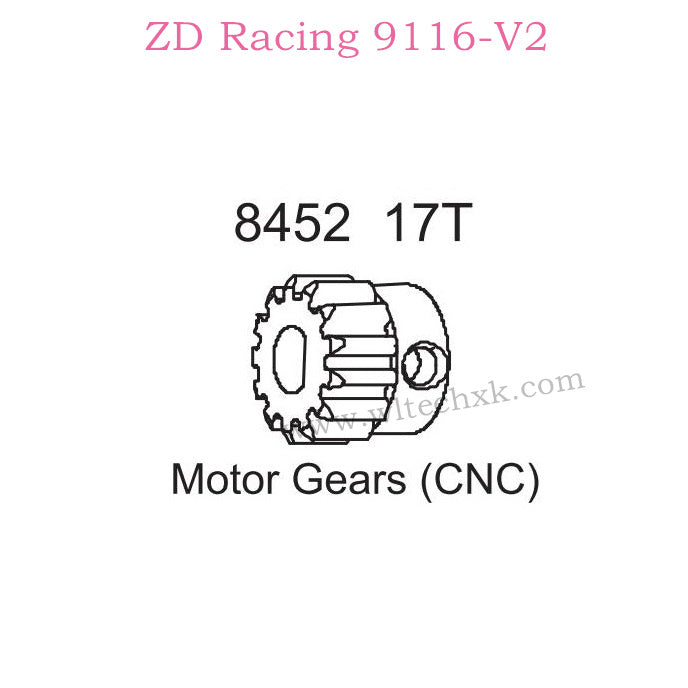 ZD Racing 9116-V2 Upgrade Parts 17T Motor Gear CNC 8452
