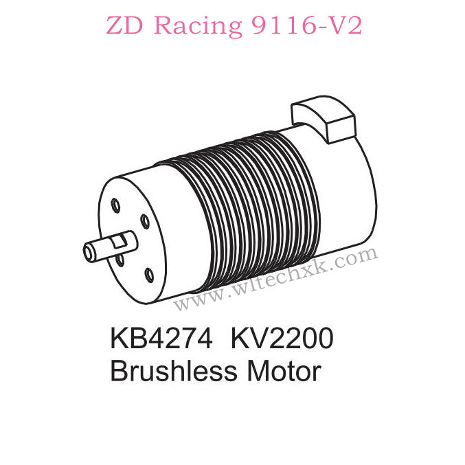 ZD Racing 9116-V2 Upgrade Parts KB4274 KV2200 Brushless Motor 8297