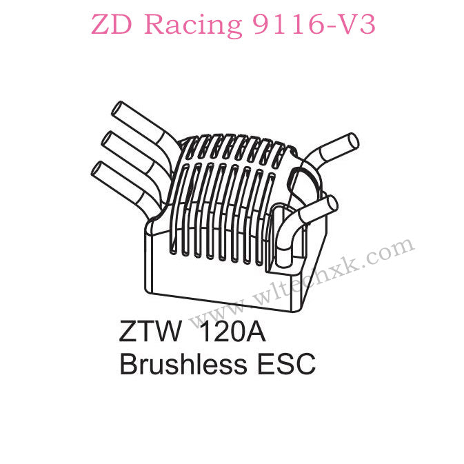 ZD Racing 9116-V3 Parts 120A Brushless ESC 8272