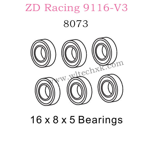 ZD Racing 9116-V3 Parts 16X8X5 Bearings 8073