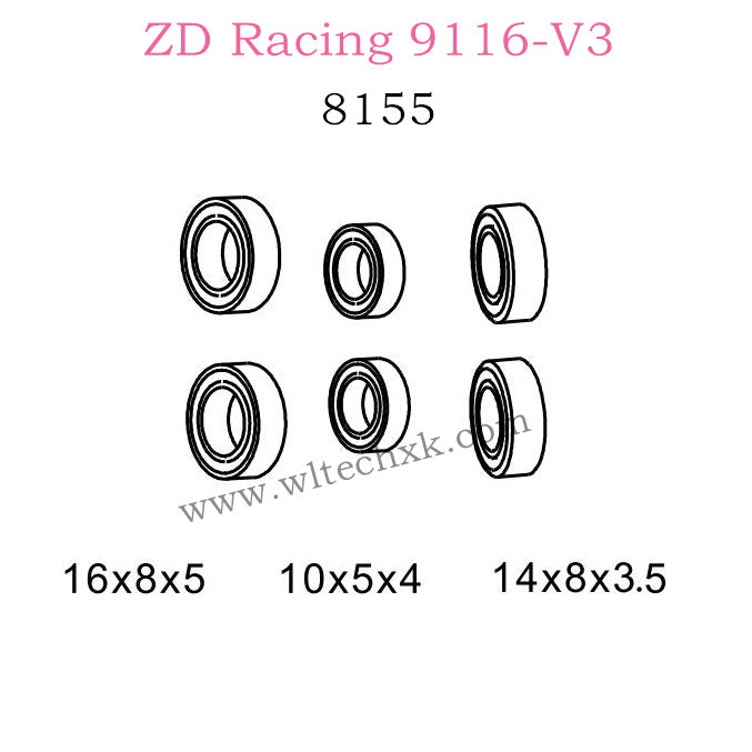 ZD Racing 9116-V3 Parts Bearing 8155