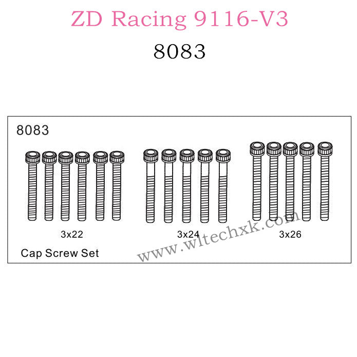 ZD Racing 9116-V3 Parts Cap Screw Set 8083