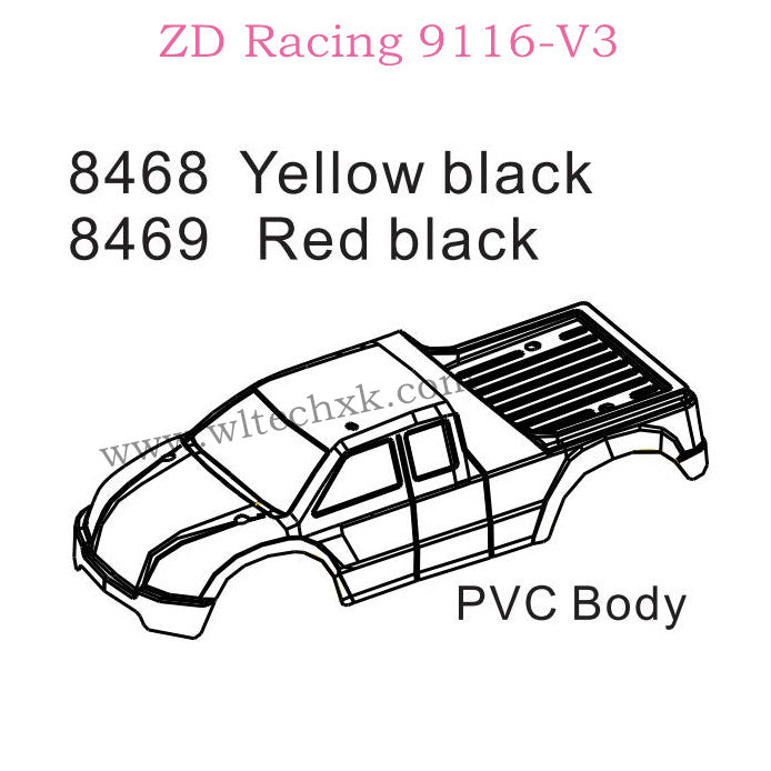 ZD Racing 9116-V3 Parts Car Body 8468 8469