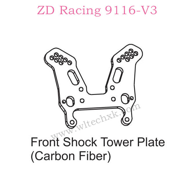 ZD Racing 9116-V3 Parts Front Shock Tower Plate Carbon Fiber 8240