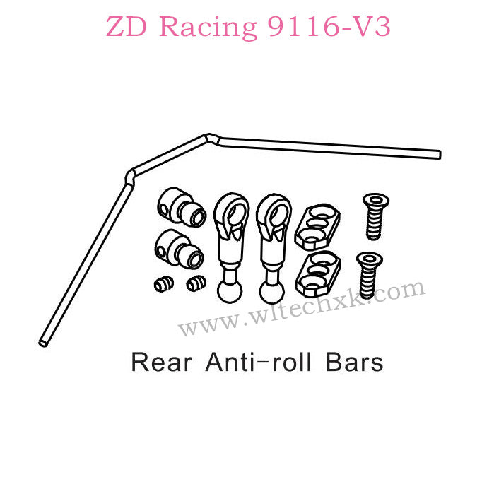 ZD Racing 9116-V3 Parts Rear Anti-Roll Bars 8043