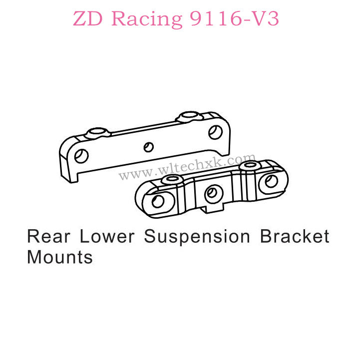 ZD Racing 9116-V3 Parts Rear Lower Suspension Bracket Mounts 8137