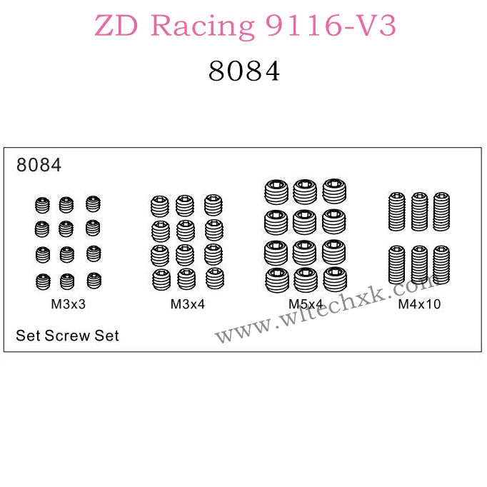 ZD Racing 9116-V3 Parts Set Screw 8084