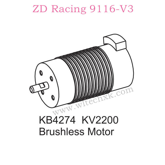 ZD Racing 9116-V3 Upgrade Parts KB4274 KV2200 Brushless Motor 8297