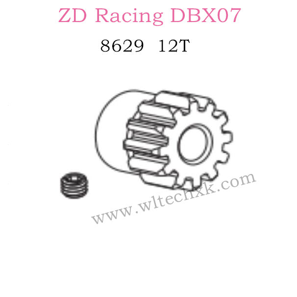 ZD Racing DBX07 Parts Motor Gear 12T 8629