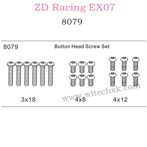 ZD Racing EX07 Parts Button Head Screw Set 8079