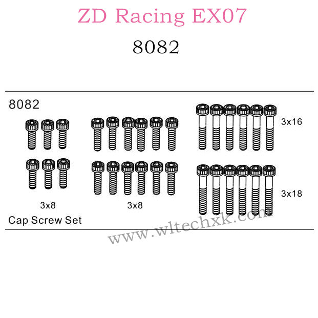ZD Racing EX07 Parts Cap Screw Set 8082