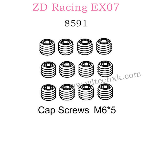 ZD Racing EX07 Parts Cap Screws M6X5 8591