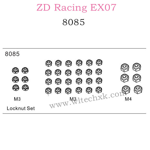 ZD Racing EX07 Parts Locknut Set 8085