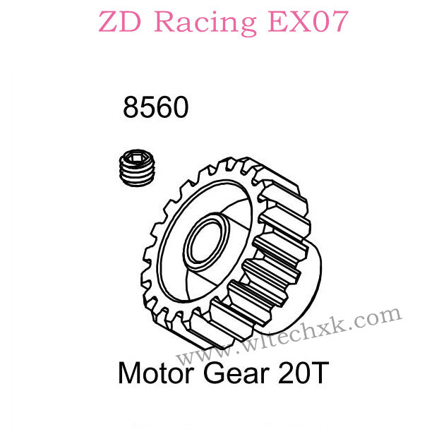 ZD Racing EX07 Parts Motor Gear 20T 8560