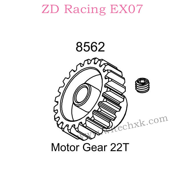 ZD Racing EX07 Parts Motor Gear 22T 8562