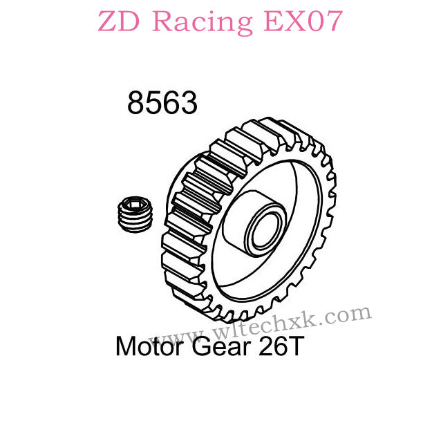 ZD Racing EX07 Parts Motor Gear 26T 8563