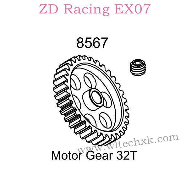 ZD Racing EX07 Parts Motor Gear 32T 8567