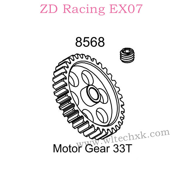 ZD Racing EX07 Parts Motor Gear 33T 8568