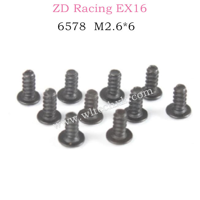 ZD Racing EX16 Parts M2.6X6 Pan Self Tapping Screw Set 6578