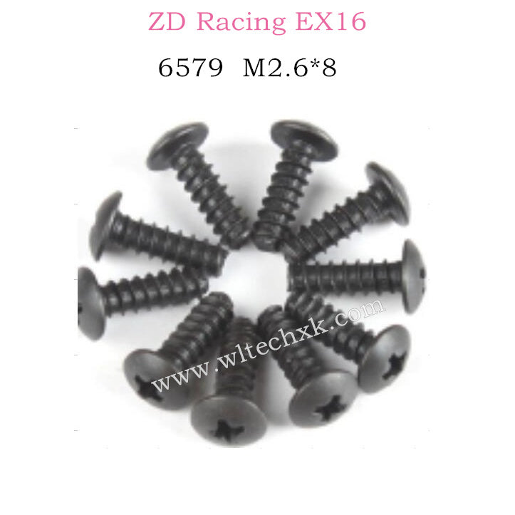 ZD Racing EX16 Parts M2.6X8 Pan Self Tapping Screw Set 6579