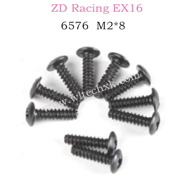 ZD Racing EX16 Parts M2X8 Pan Selt Tapping Screw Set 6576