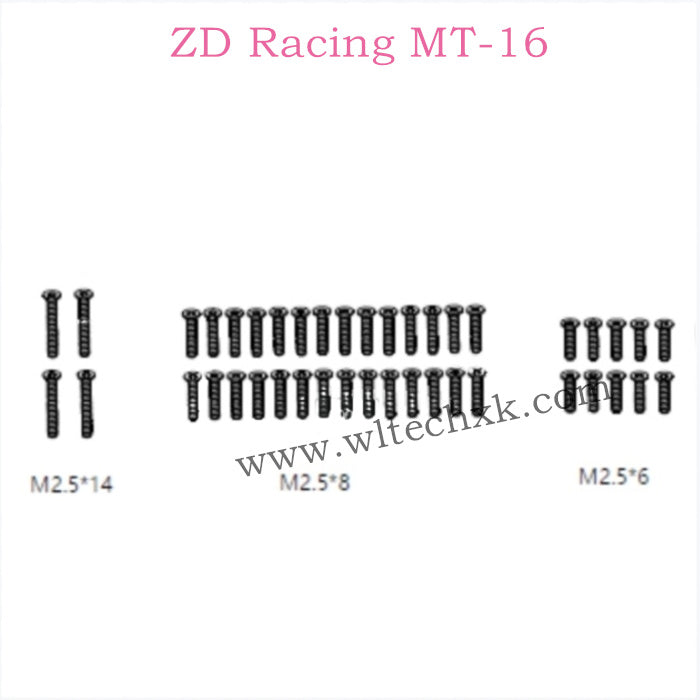 ZD Racing MT-16 Parts M2.5x14 M2.5x8 M2.5x6 screw 16062