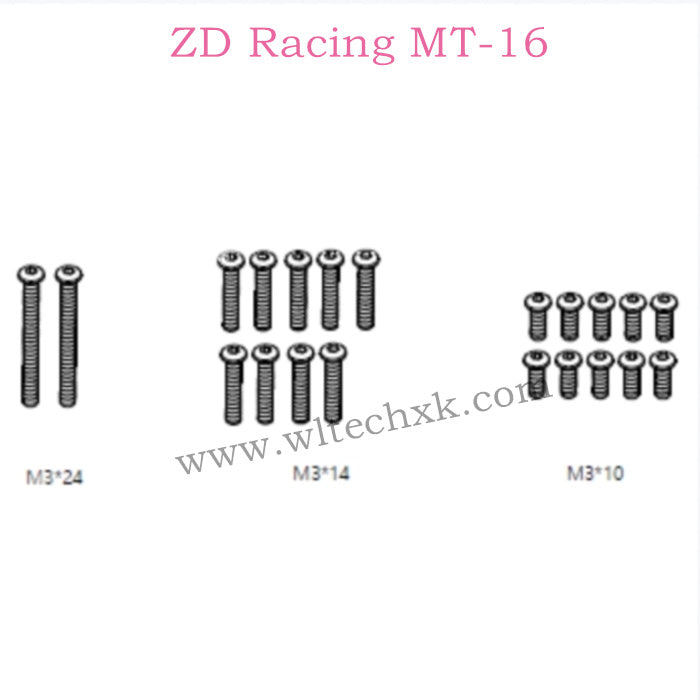 ZD Racing MT-16 Parts M3x24 M3x14 M3x10 screw 16064