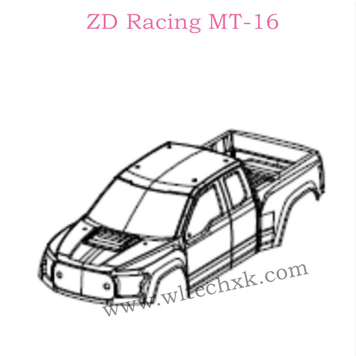 ZD Racing MT-16 Parts PVC car body shell 16030