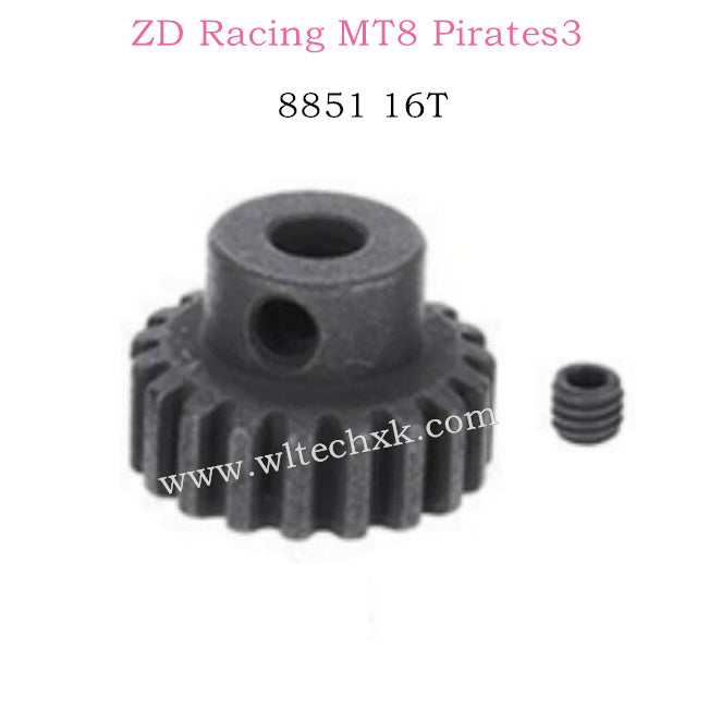 ZD Racing MT8 Pirates3 Parts 16T Motor Gears 8851