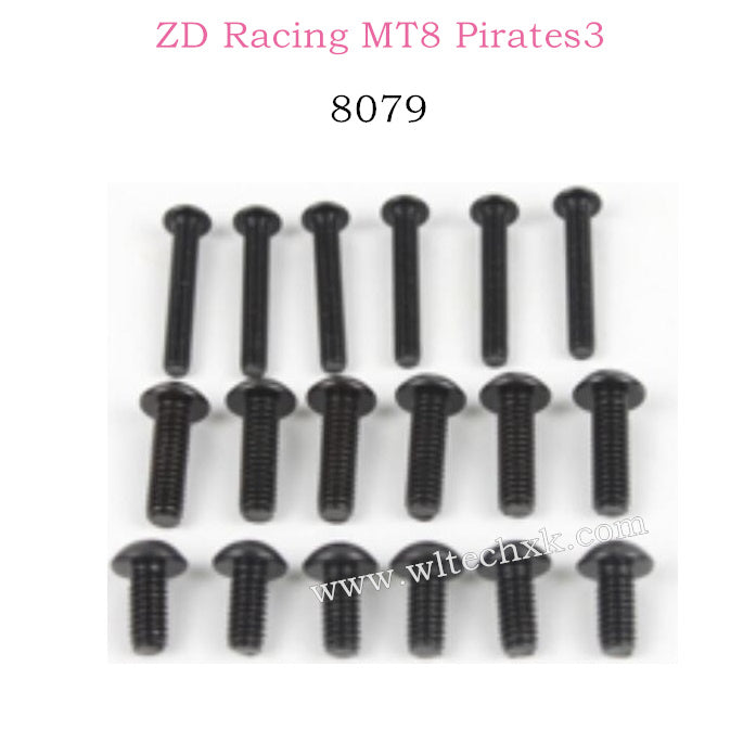 ZD Racing MT8 Pirates3 Parts Button Head Screw Set 8079