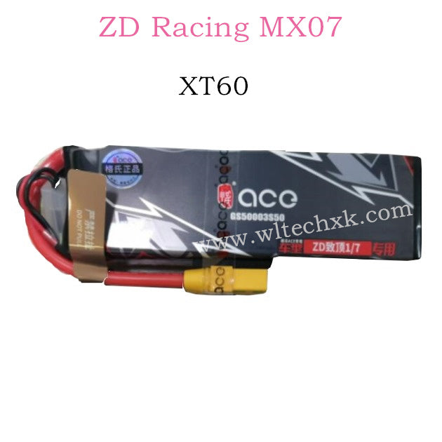 ZD Racing MX-07 Parts 11.1V 5000mah Li-po Battery XT60 Plug 8606