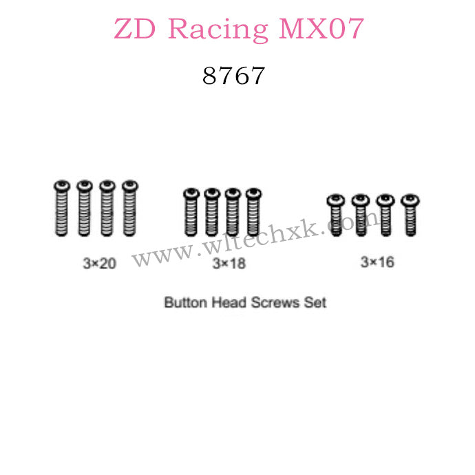 ZD Racing MX-07 Parts Button Head Screws Set 8767