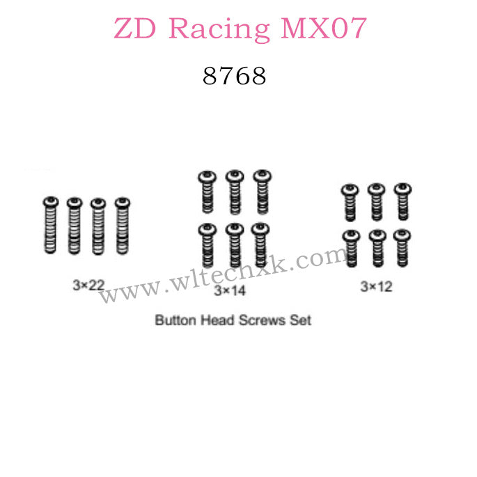 ZD Racing MX-07 Parts Button Head Screws Set 8768