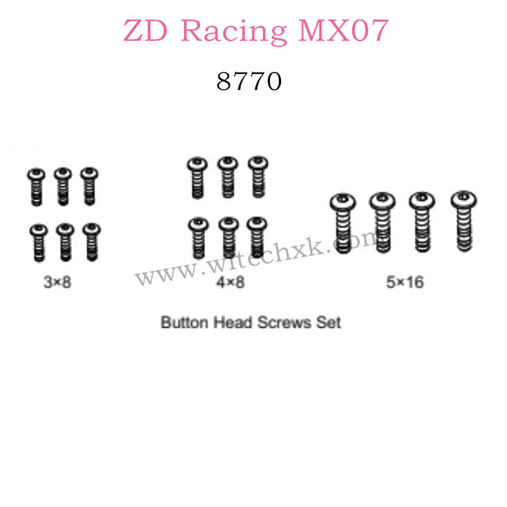 ZD Racing MX-07 Parts Button Head Screws Set 8770