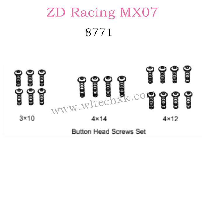 ZD Racing MX-07 Parts Button Head Screws Set 8771